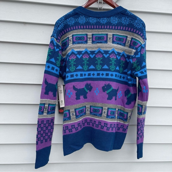 Netflix Stranger Things Slouchy Cardigan Scotty Terrier Women’s Medium NEW - Picture 3 of 7